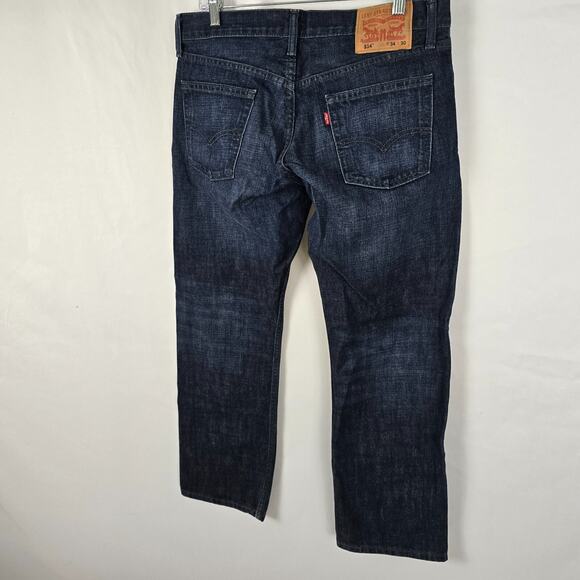Levi's 514 Jeans Men's 34 x 30 Blue Dark Wash Classic Straight Fit Cotton EUC - Picture 15 of 16